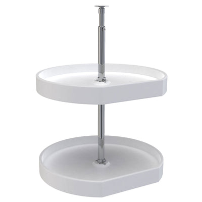 Rev-A-Shelf 20" Lazy Susan D-Shaped Cabinet Polymer Two-Tier, White, 7012-20-11-52
