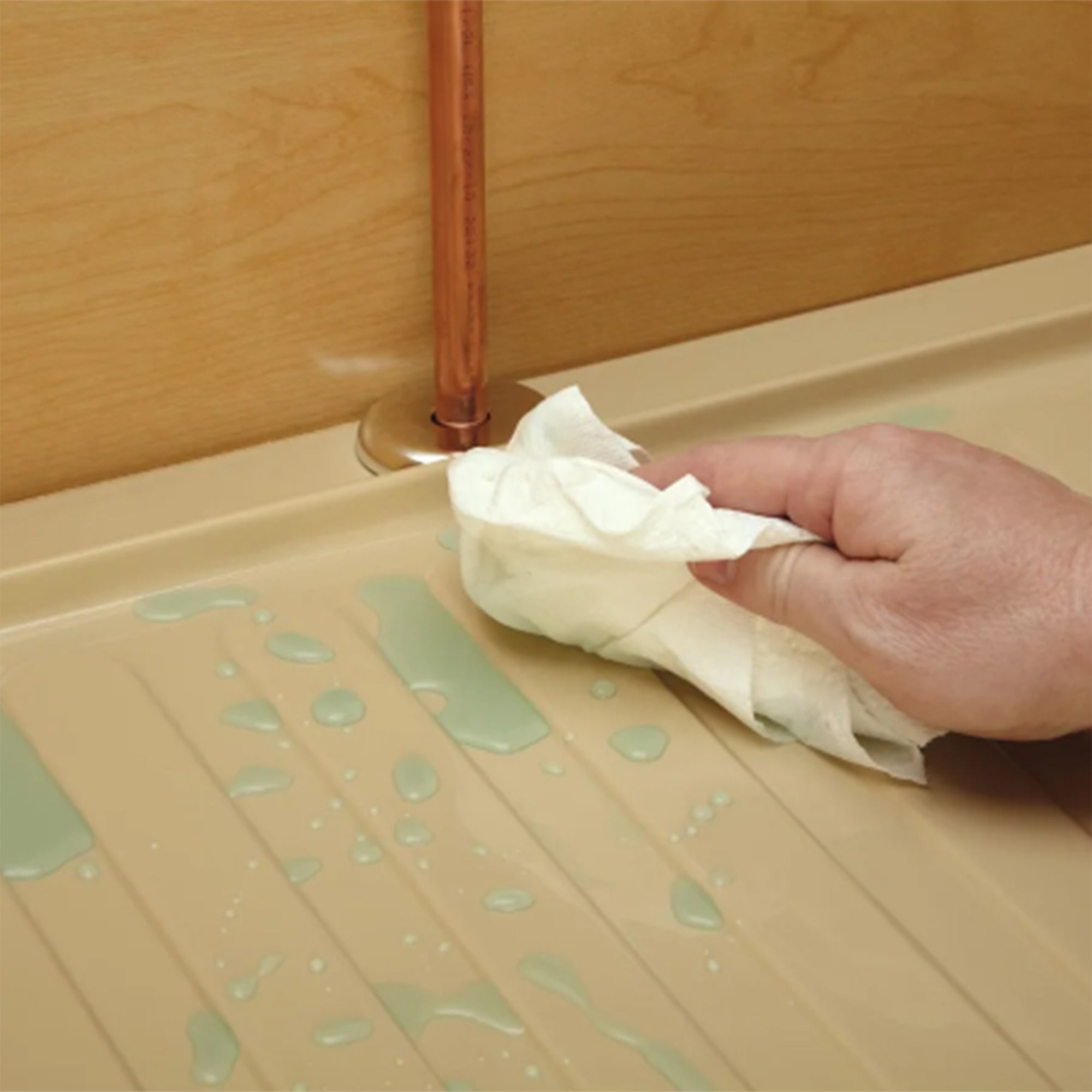 Rev-A-Shelf Under Sink Base Drip Tray Cabinet Accessory, Almond, SBVDT-2124-A-1 - VMInnovations