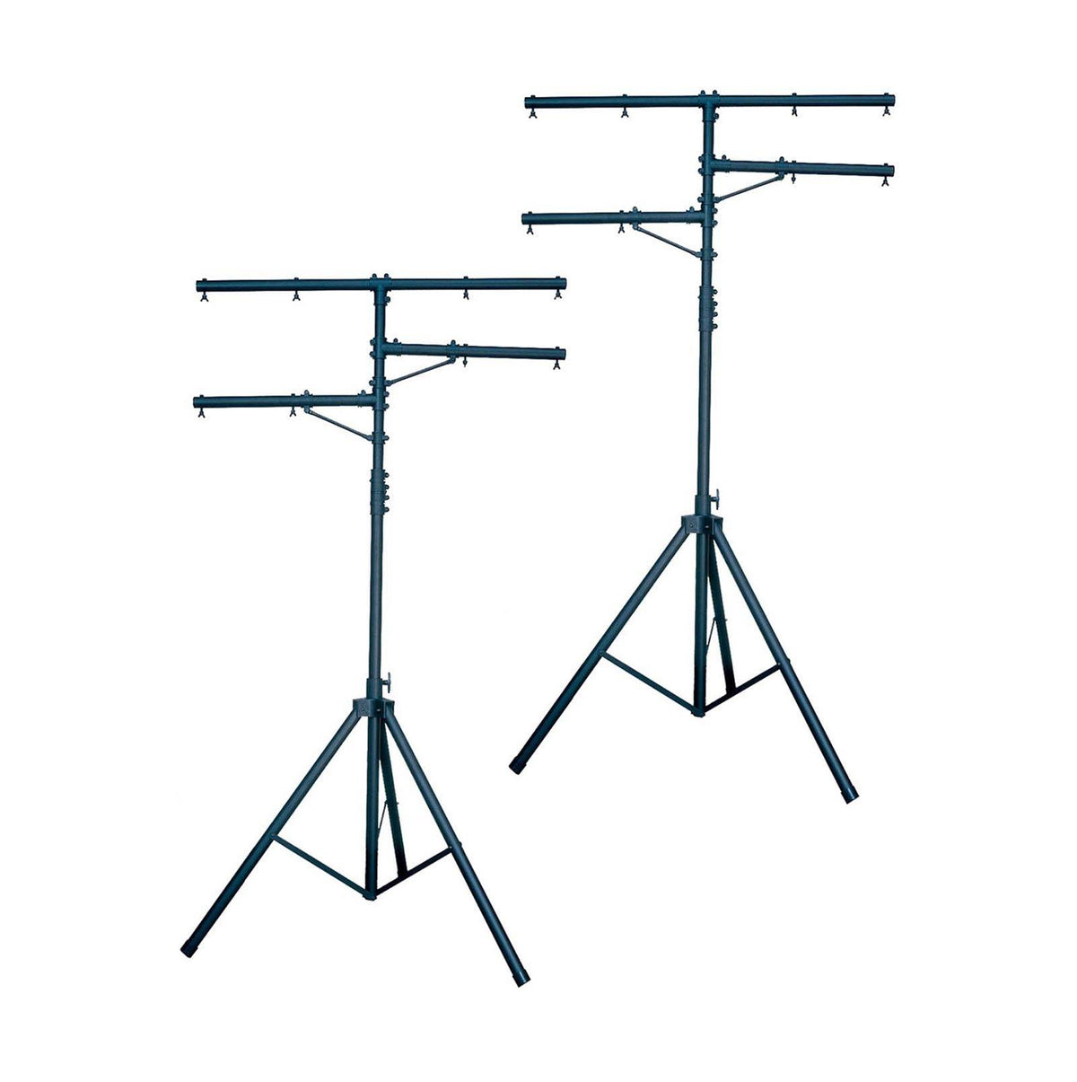 2 CHAUVET CH-02 7-12 Ft Adjustable Lighting Tripod Heavy Duty T-Bar Light Stands