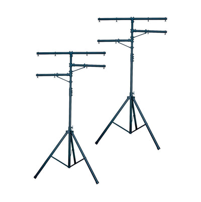 2 CHAUVET CH-02 7-12 Ft Adjustable Lighting Tripod Heavy Duty T-Bar Light Stands