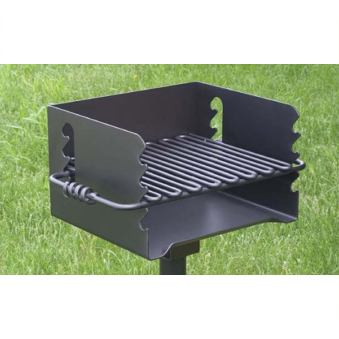 Pilot Rock CBP-135 Park Style Outdoor BBQ Charcoal Grill with Swivel, 3 Pack