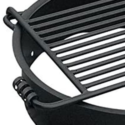 Pilot Rock 24" Steel Ground Fire Pit Ring and Metal Cooking Grate, Black (Used) - VMInnovations