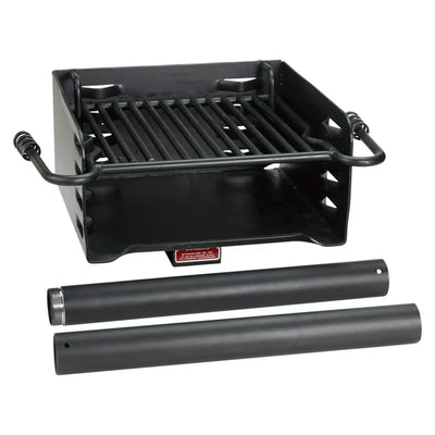 H-16 B6X2 Park Style Steel Outdoor BBQ Charcoal Grill and Post, Black (Used) - VMInnovations