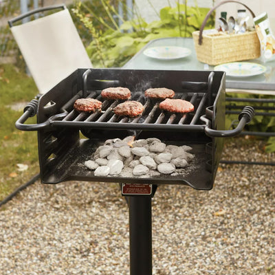 Pilot Rock H-16 B6X2 Park Style Outdoor BBQ Charcoal Grill w/ Swivel, 6 Pack - VMInnovations