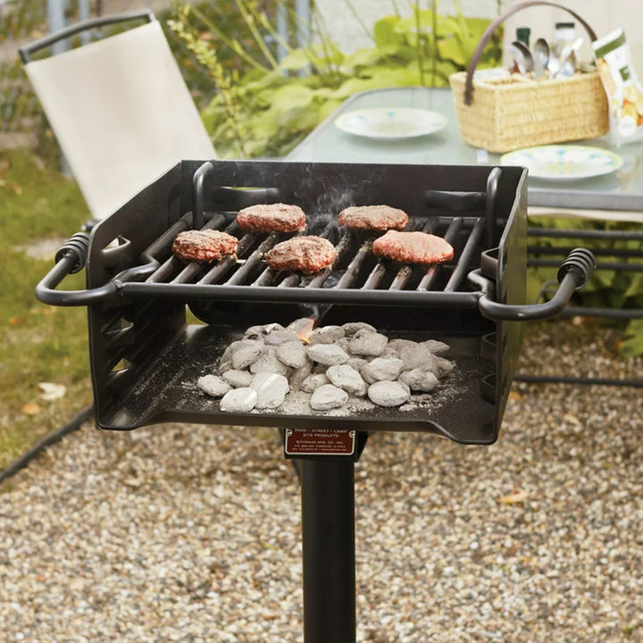 Pilot Rock H-16 B6X2 Park Style Outdoor BBQ Charcoal Grill w/ Swivel, 4 Pack