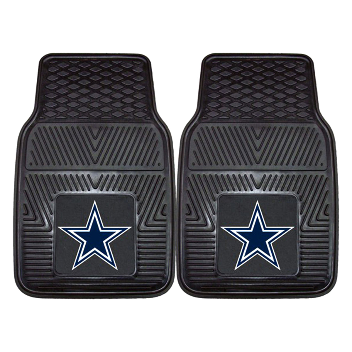 Fanmats 27 x 17" Vinyl Front Car Floor Mat 2 Piece Set, Dallas Cowboys(Open Box)