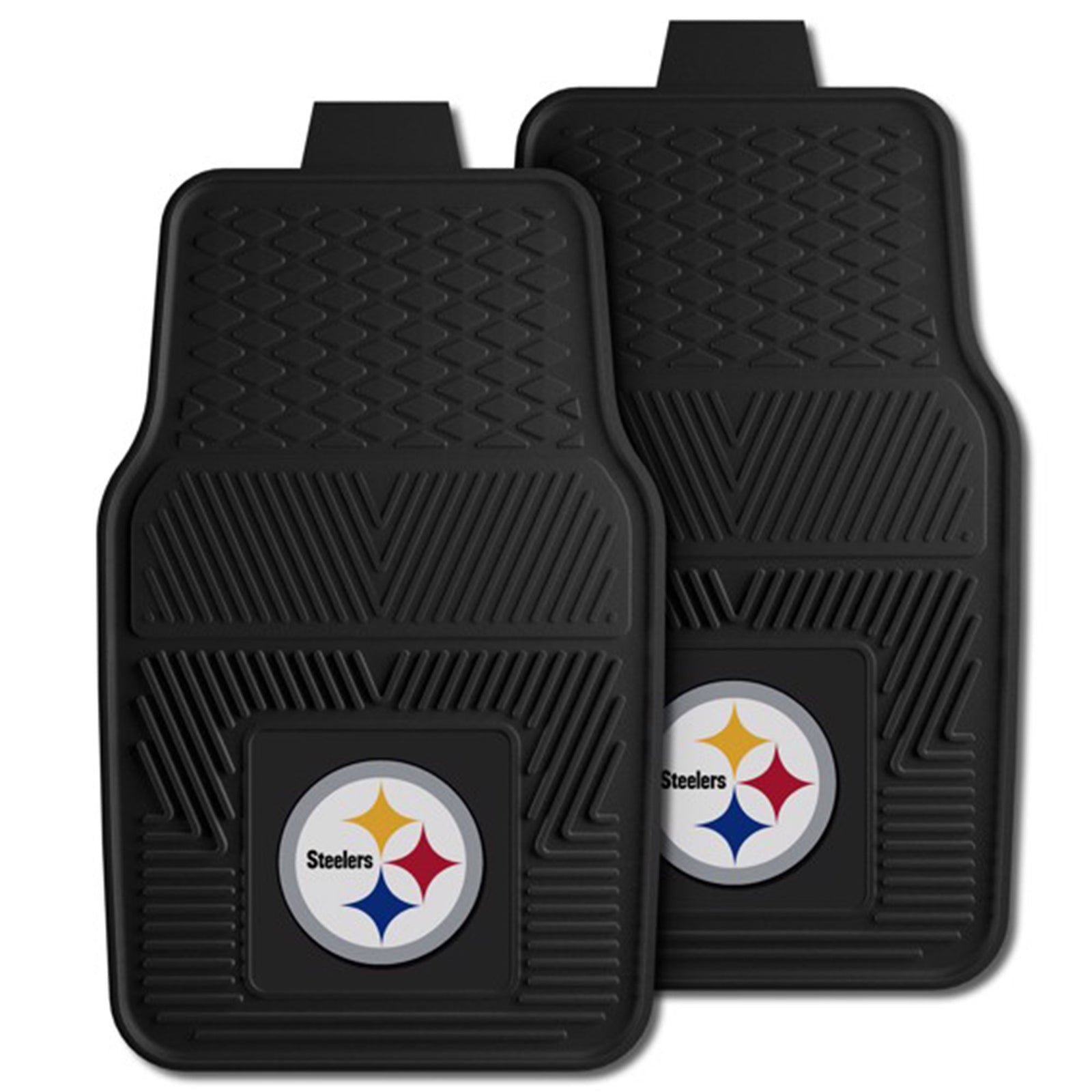Fanmats 27x17in Vinyl Front Car Floor Mat 2 Piece Set, NFL Pittsburgh Steelers - VMInnovations