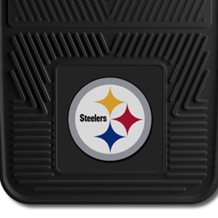 Fanmats 27x17in Vinyl Front Car Floor Mat 2 Piece Set, NFL Pittsburgh Steelers