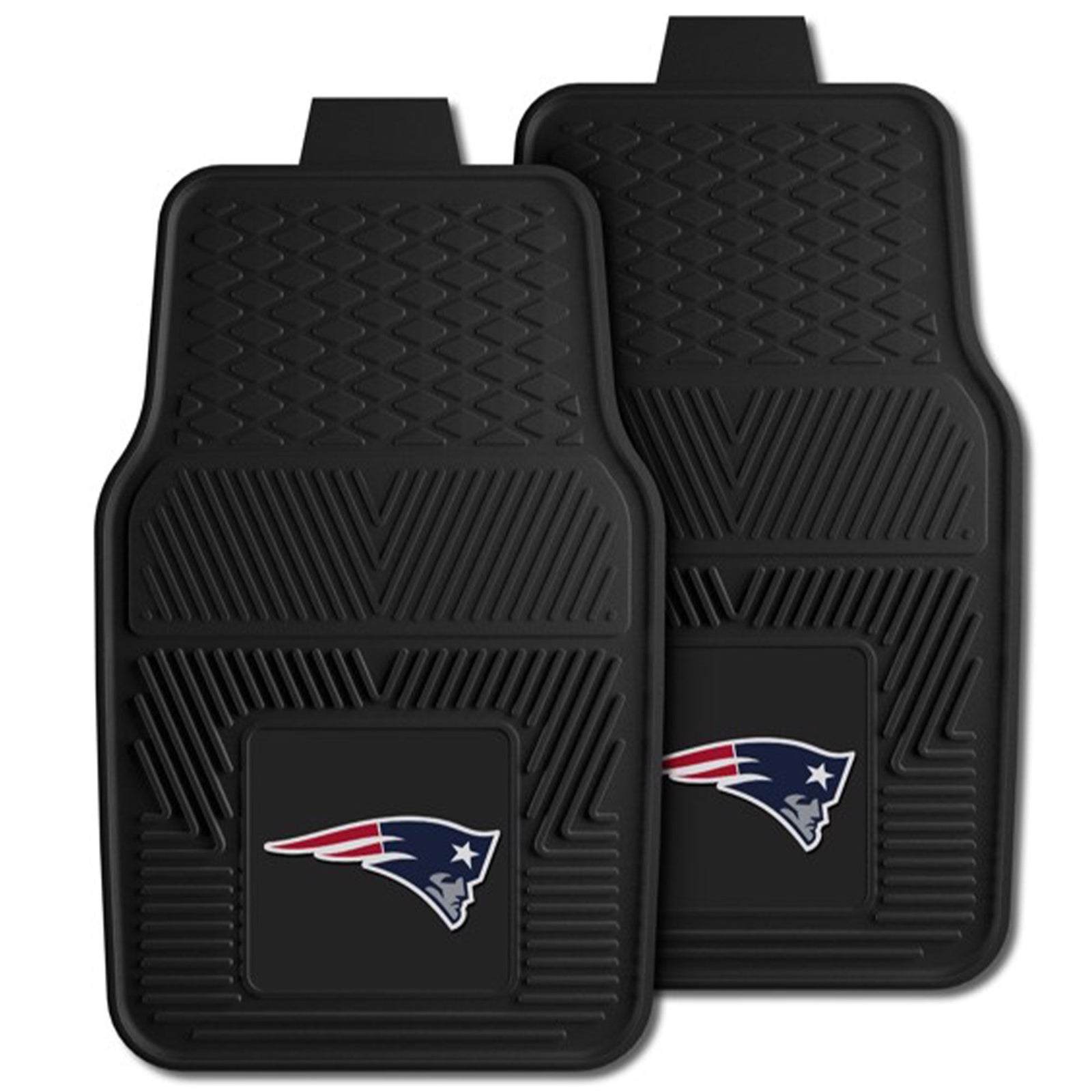 Fanmats 27x17in Vinyl Front Car Floor Mat 2 Piece Set, NFL New England Patriots - VMInnovations