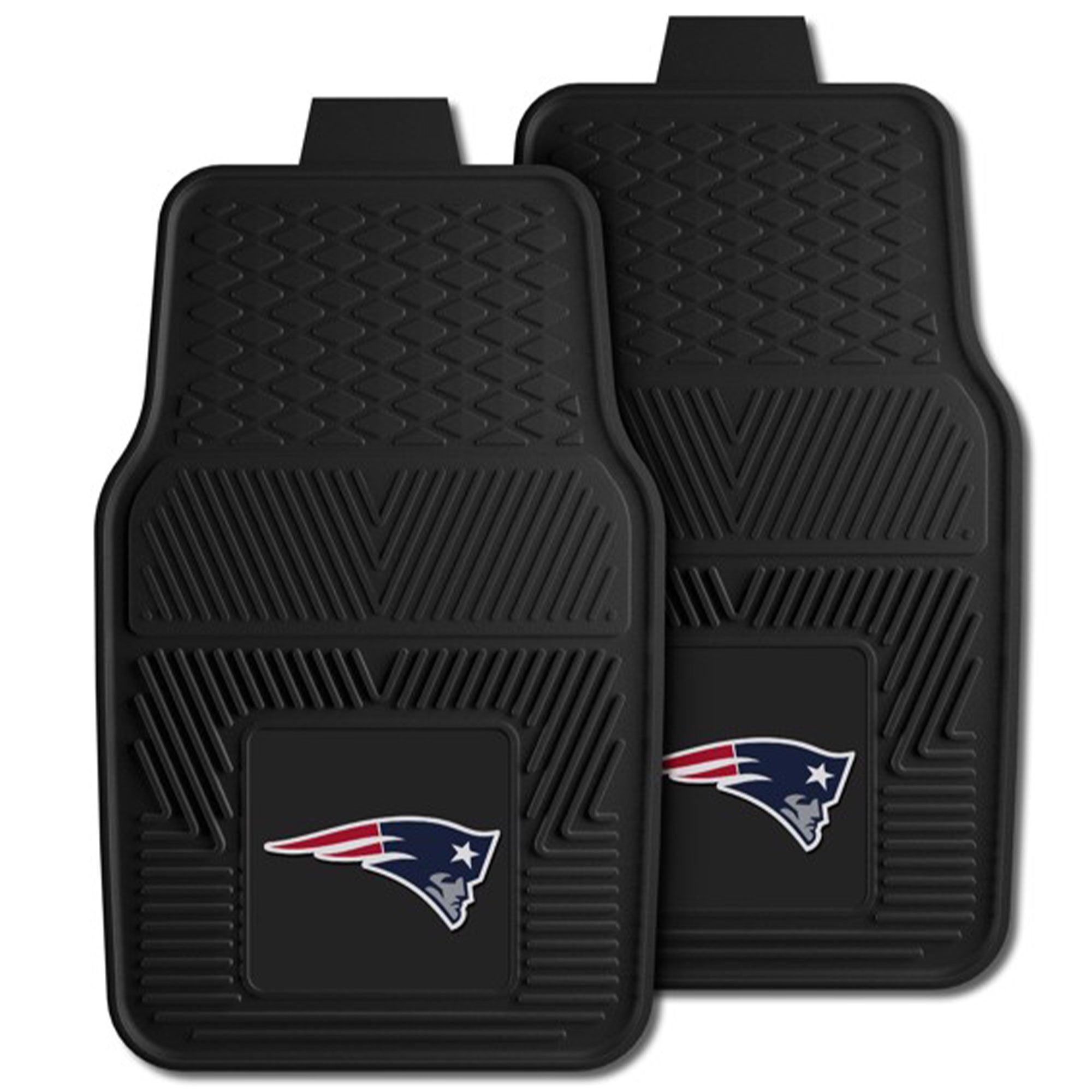 Fanmats 27x17in Vinyl Front Car Floor Mat 2 Piece Set, NFL New England Patriots - VMInnovations
