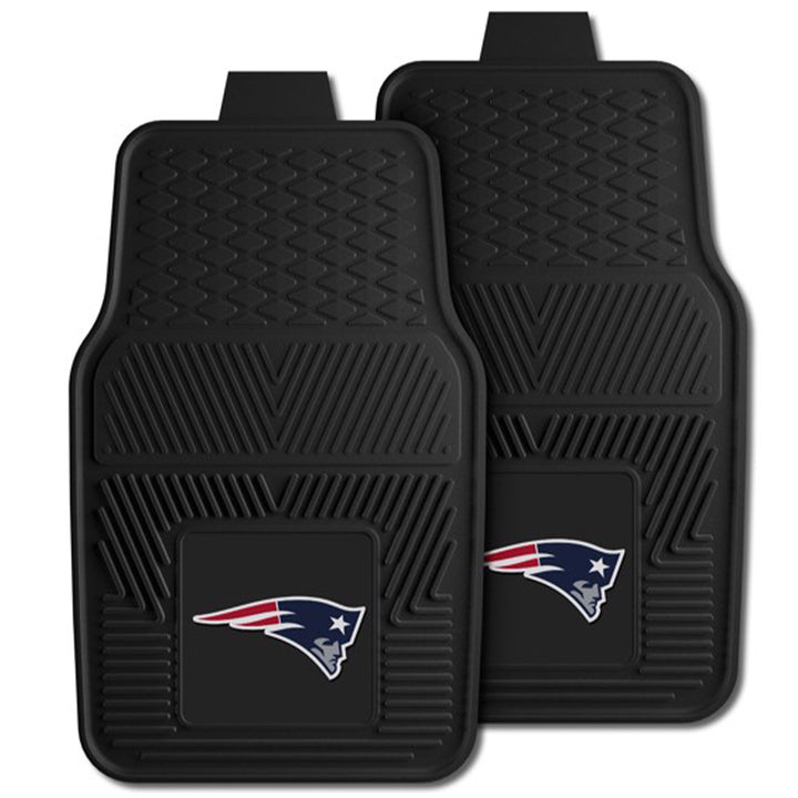 Fanmats 27x17in Vinyl Front Car Floor Mat 2 Piece Set, NFL New England Patriots