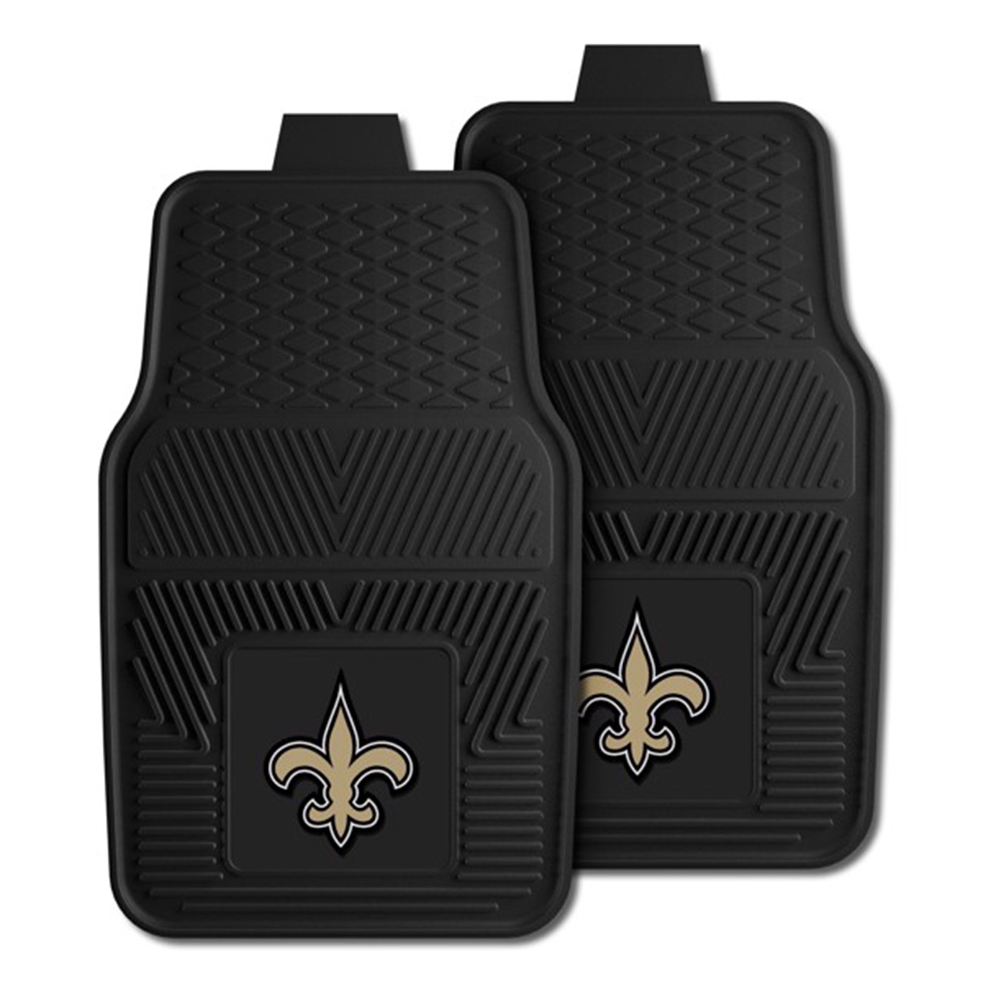 Fanmats 27x17in Vinyl Front Car Floor Mat 2pc , NFL New Orleans Saints(Open Box)