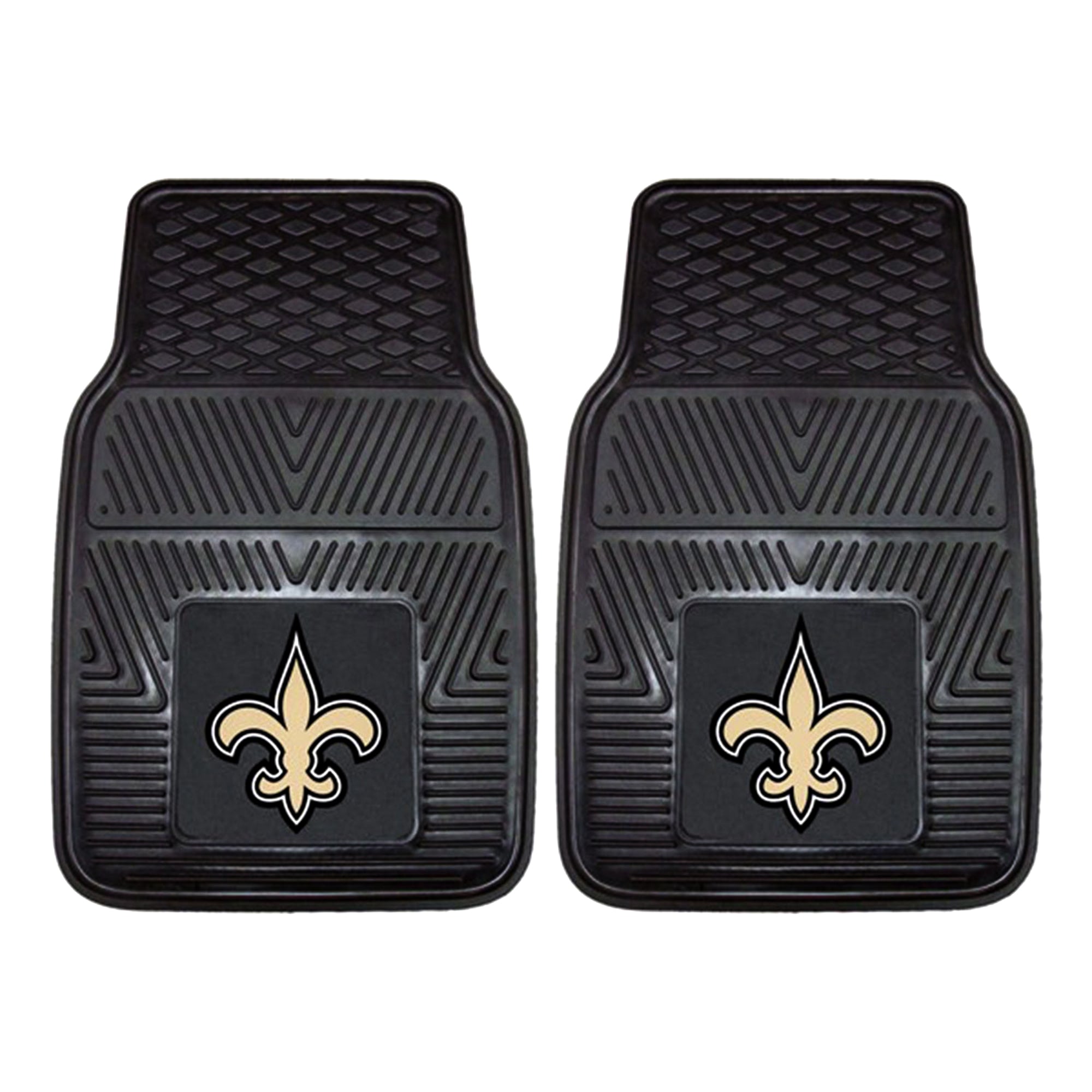 Fanmats 27x17in Vinyl Front Car Floor Mat 2pc , NFL New Orleans Saints(Open Box)