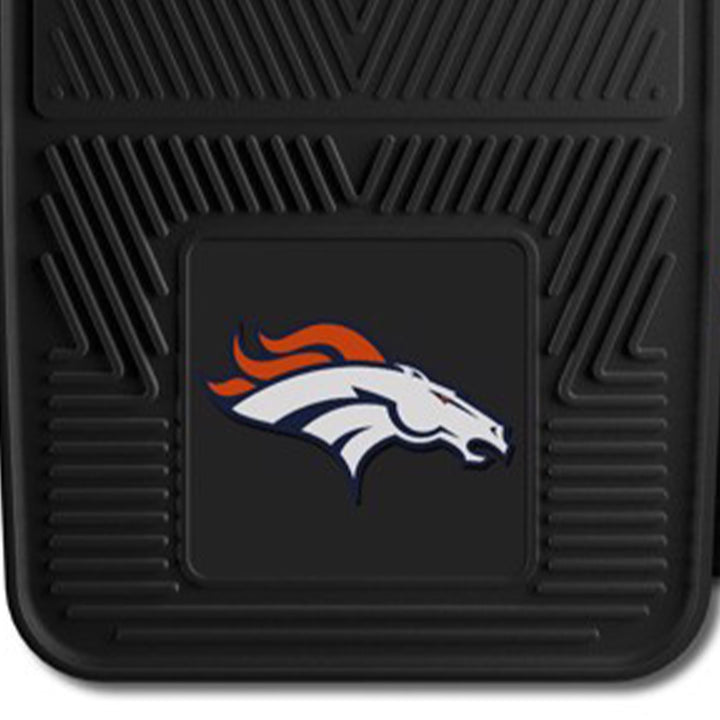 Fanmats 27 x 17 Inch Vinyl Front Car Floor Mat 2 Piece Set, NFL Denver Broncos