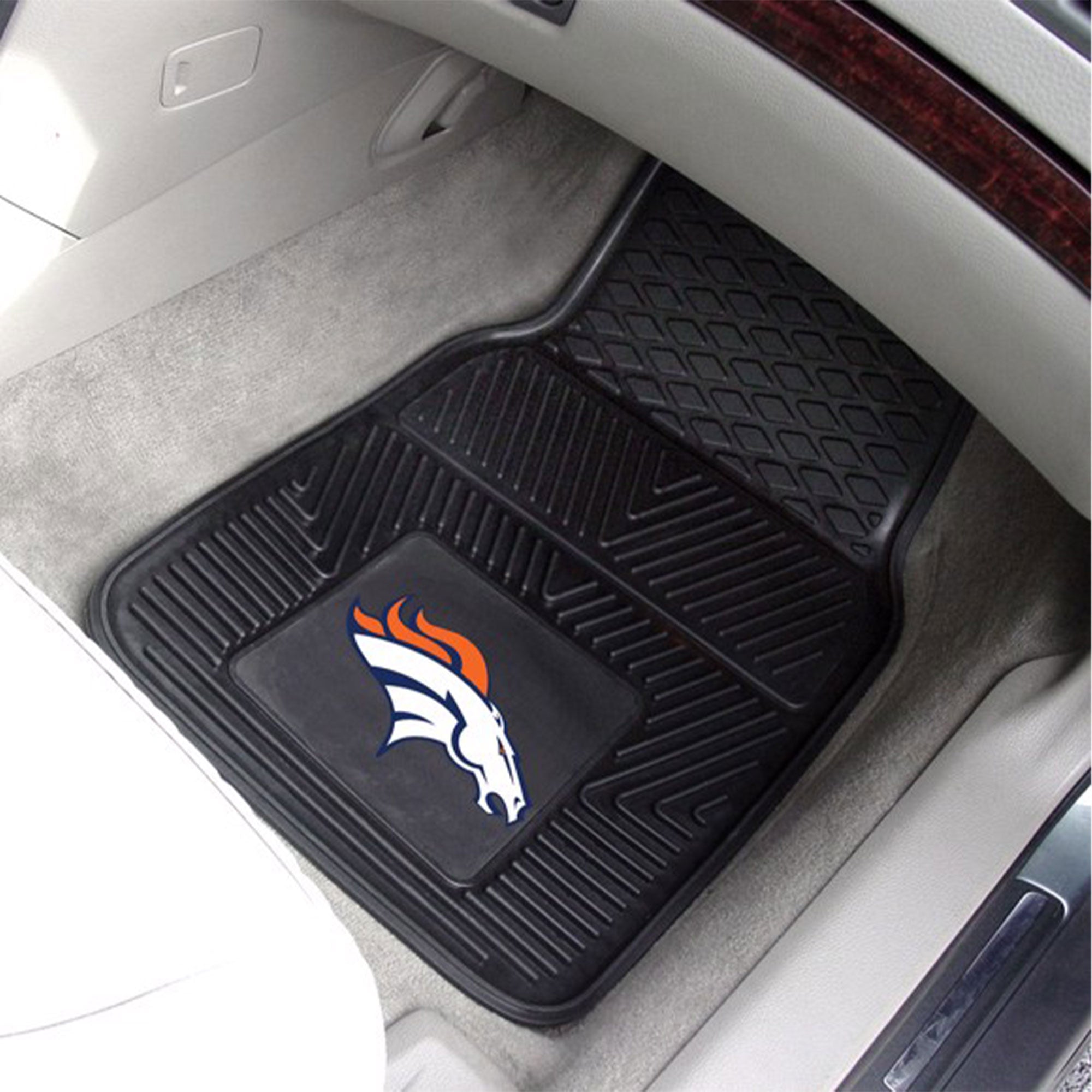 Fanmats Front Seat Vinyl Car Mat Set, 17 x 27" , NFL Denver Broncos (Open Box) - VMInnovations