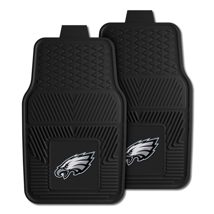 Fanmats 27x17in Vinyl Front Car Floor Mat 2 Piece Set, NFL Philadelphia Eagles