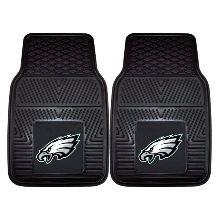 Fanmats 27x17in Vinyl Front Car Floor Mat 2 Piece Set, NFL Philadelphia Eagles