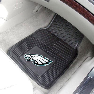 Fanmats 27x17in Vinyl Front Car Floor Mat 2 Piece Set, NFL Philadelphia Eagles - VMInnovations