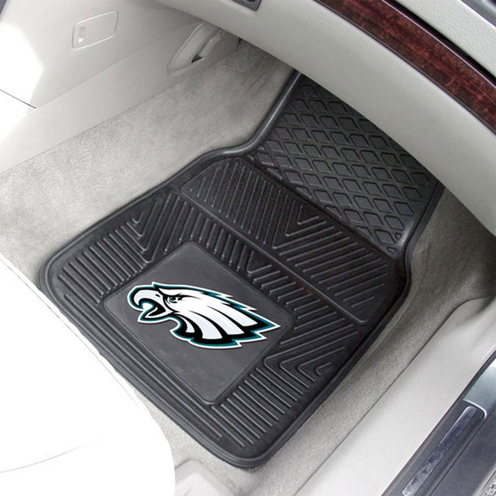 Fanmats 27x17in Vinyl Front Car Floor Mat 2 Piece Set, NFL Philadelphia Eagles