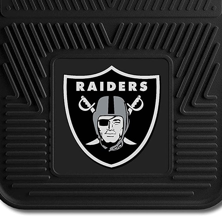 Fanmats 27x17 Inch Vinyl Front Car Floor Mat 2 Piece Set, NFL Raiders (Open Box)
