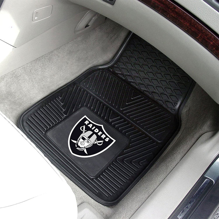 Fanmats 27x17 Inch Vinyl Front Car Floor Mat 2 Piece Set, NFL Raiders (Open Box)