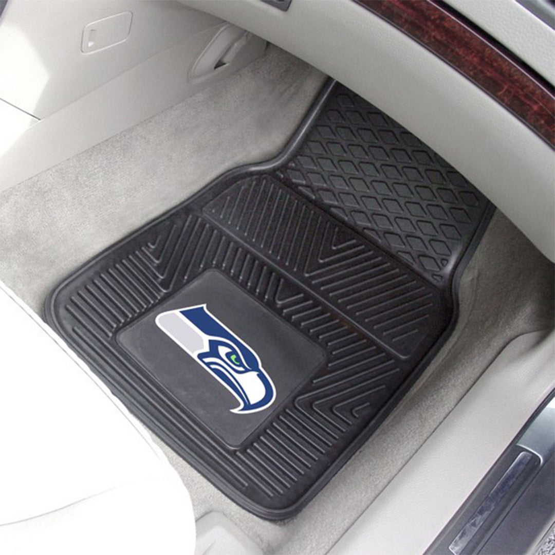 Fanmats 27x17 Inch Vinyl Front Car Floor Mat 2 Piece Set, NFL Seattle Seahawks