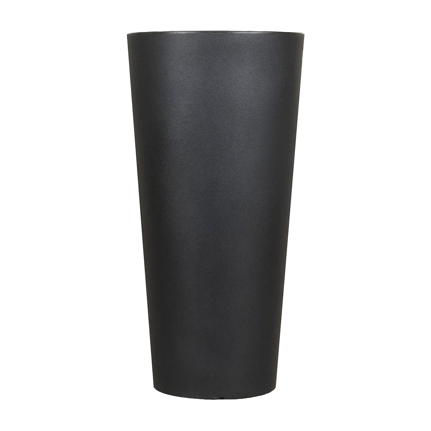 Tusco Cosmopolitan 26 Inch Molded Plastic Round Garden House Planter Pot, Black