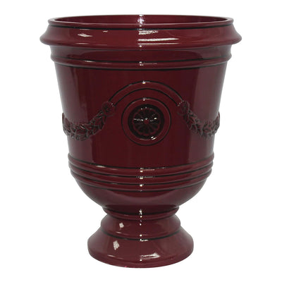 Southern Patio Porter 15 Inch Diameter Resin Outdoor Pot Planter, Oxblood Red