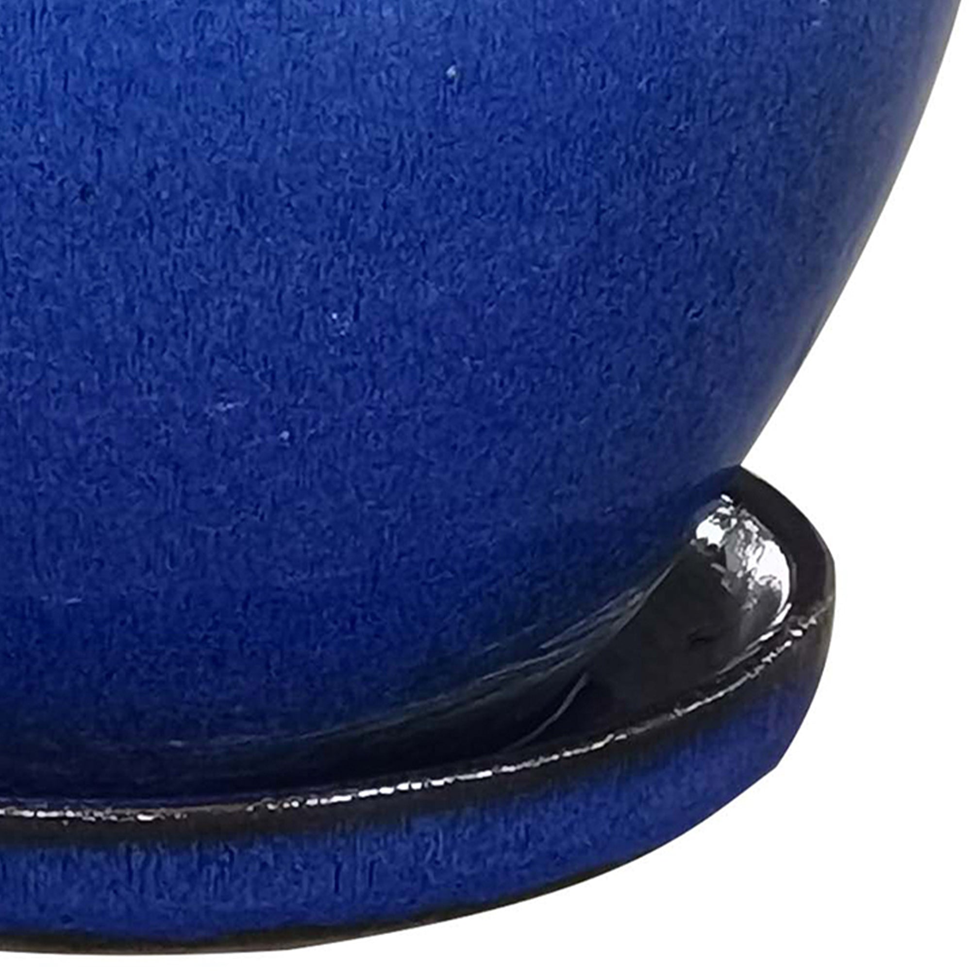 Southern Patio Wisteria 12 Inch Diameter Ceramic Planter Pot with Saucer, Blue - VMInnovations