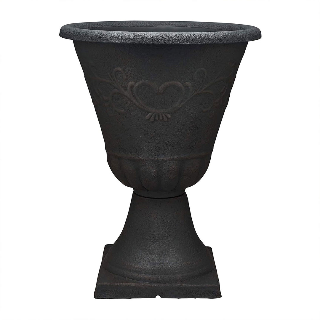 Southern Patio Sonoma Urn 16 Inch Diameter Resin Stone Tall Planter, Rust Brown - VMInnovations