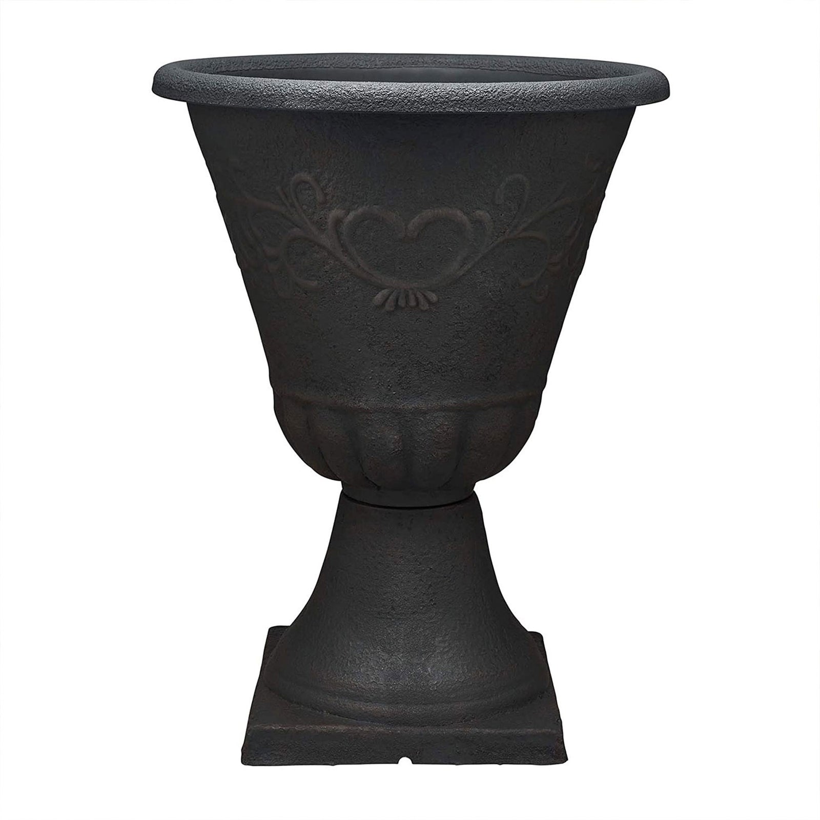 Southern Patio Sonoma Urn 16 Inch Diameter Resin Stone Tall Planter, Rust Brown - VMInnovations
