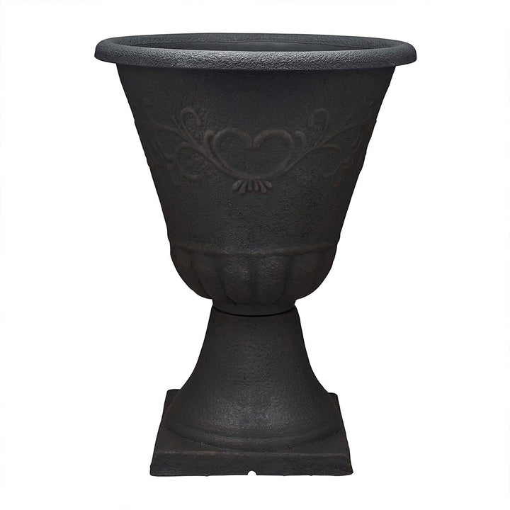 Southern Patio Sonoma Urn 16 Inch Diameter Resin Stone Tall Planter, Rust Brown - VMInnovations