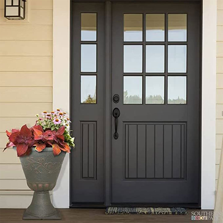 Southern Patio Sonoma Urn 16 Inch Diameter Resin Stone Tall Planter, Rust Brown - VMInnovations