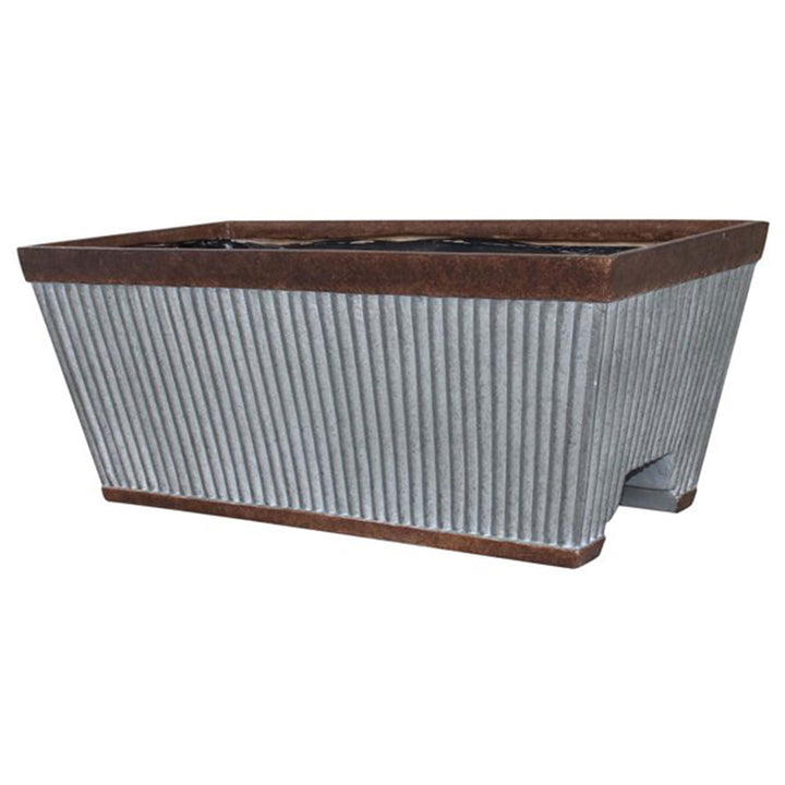 Southern Patio 24" Westlake Deck Rail Garden Planter, Rustic Galvanized (2 Pack)