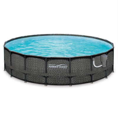 Summer Waves Elite 20ft x 48in Above Ground Frame Swimming Pool Set with Pump