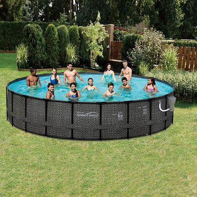Summer Waves Elite 20ft x 48in Above Ground Frame Swimming Pool Set with Pump - VMInnovations