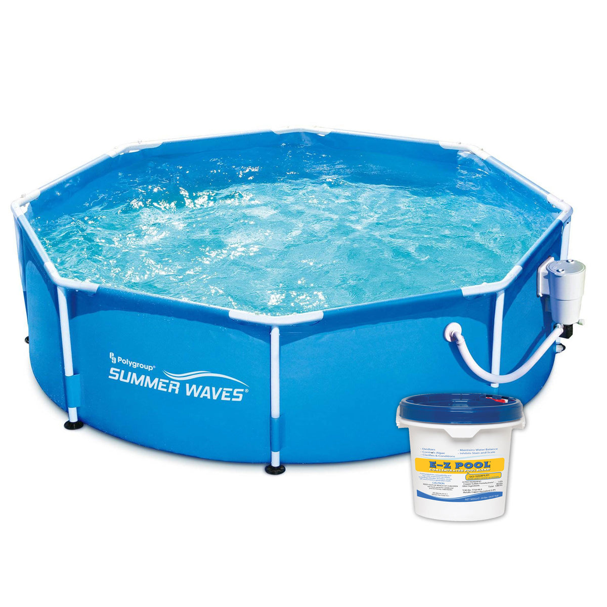 Summer Waves P2000830A 8ft x 30in Round Frame Above Ground Swimming Pool Set