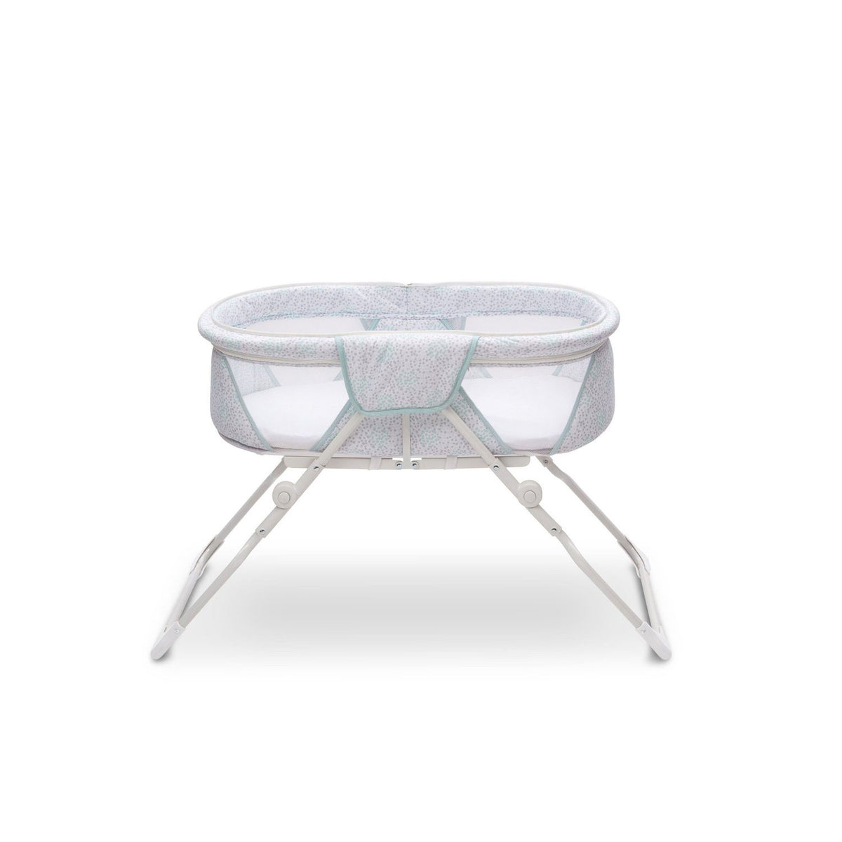 Delta Children EZ Fold Ultra Compact Travel Bassinet Baby Crib, Mirage White - VMInnovations