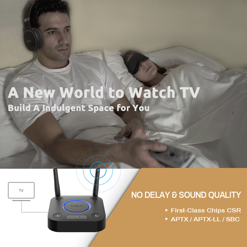 1Mii B06TX Bluetooth 5.0 Transmitter for TV to Wireless Headphones (Open Box)