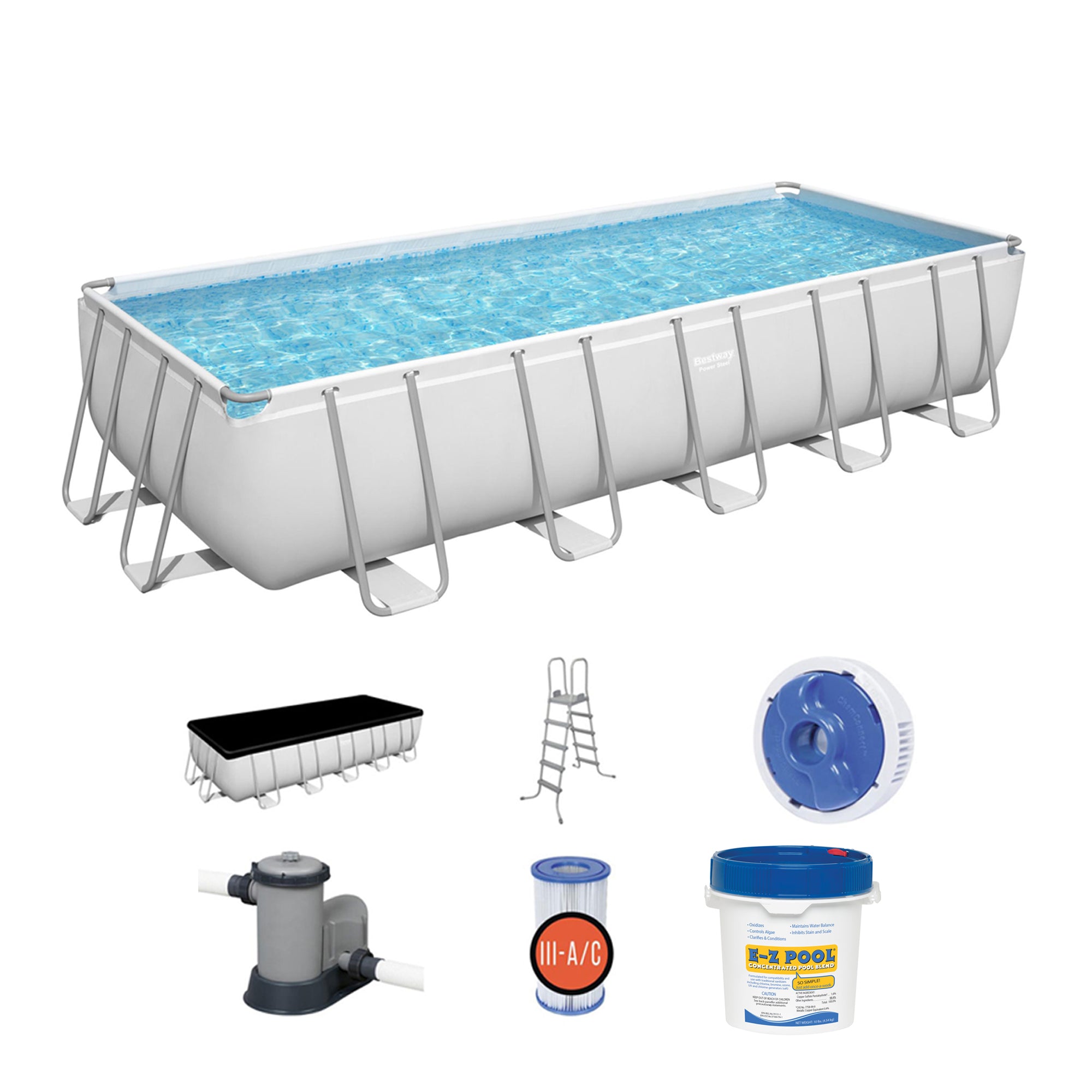 Bestway 5611YE 21ft x 9ft x 52In Steel Frame Above Ground Swimming Pool Set - VMInnovations