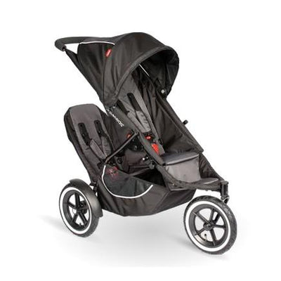 Phil & Teds Classic Inline Baby Stroller w/ Double Kit Seat - Black - Open Box