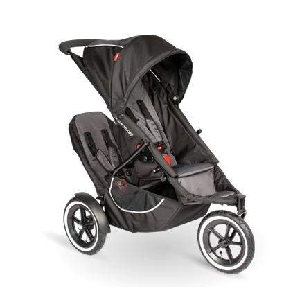 Phil & Teds Classic Inline Baby Stroller w/ Double Kit Seat - Black - Open Box