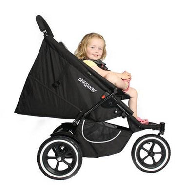 Phil & Teds Classic Inline Baby Stroller w/ Double Kit Seat - Black - Open Box