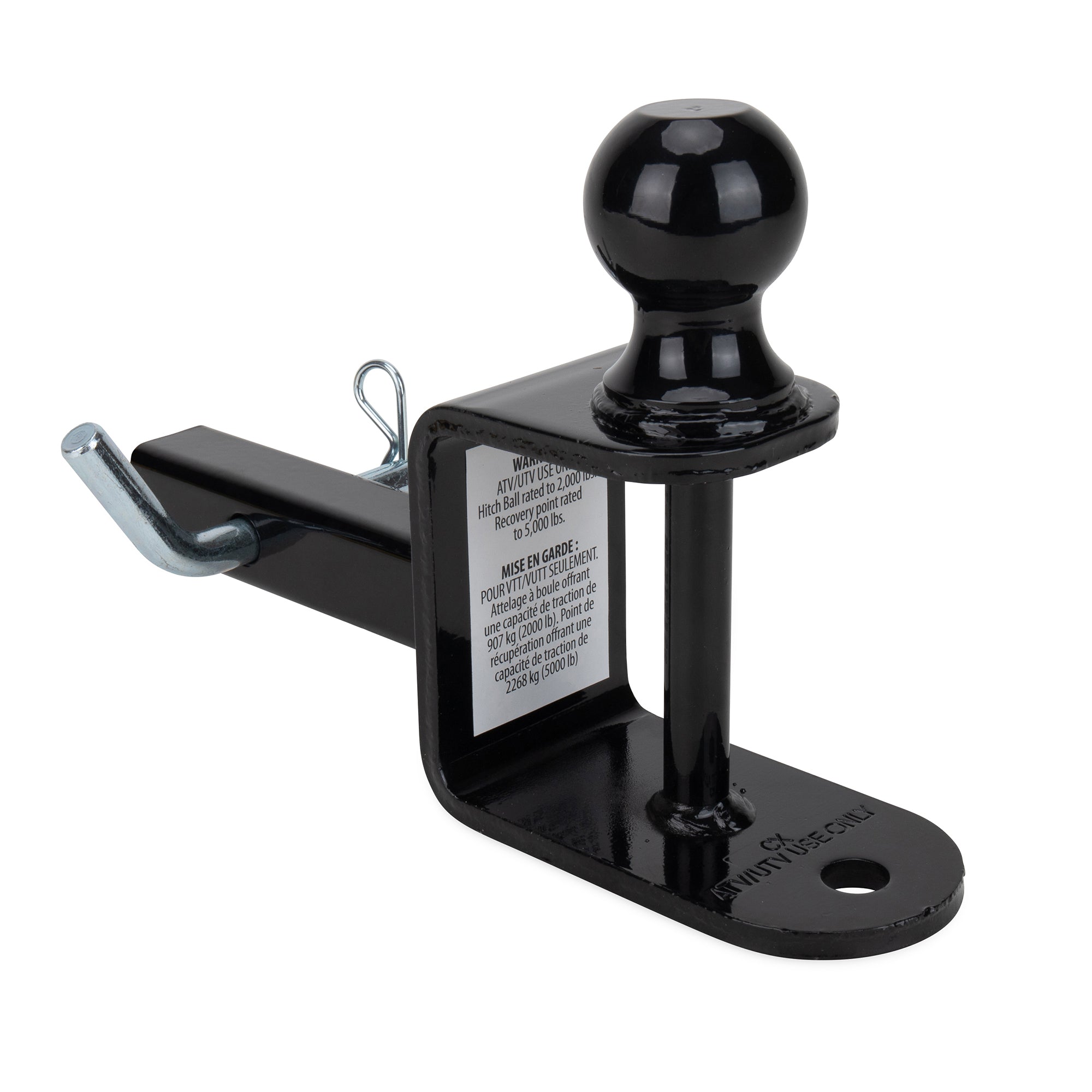 Camco Black Boar 66024 ATV UTV Multi Hitch 2 Inch Ball Mount, 1 1/4 Inch Shank