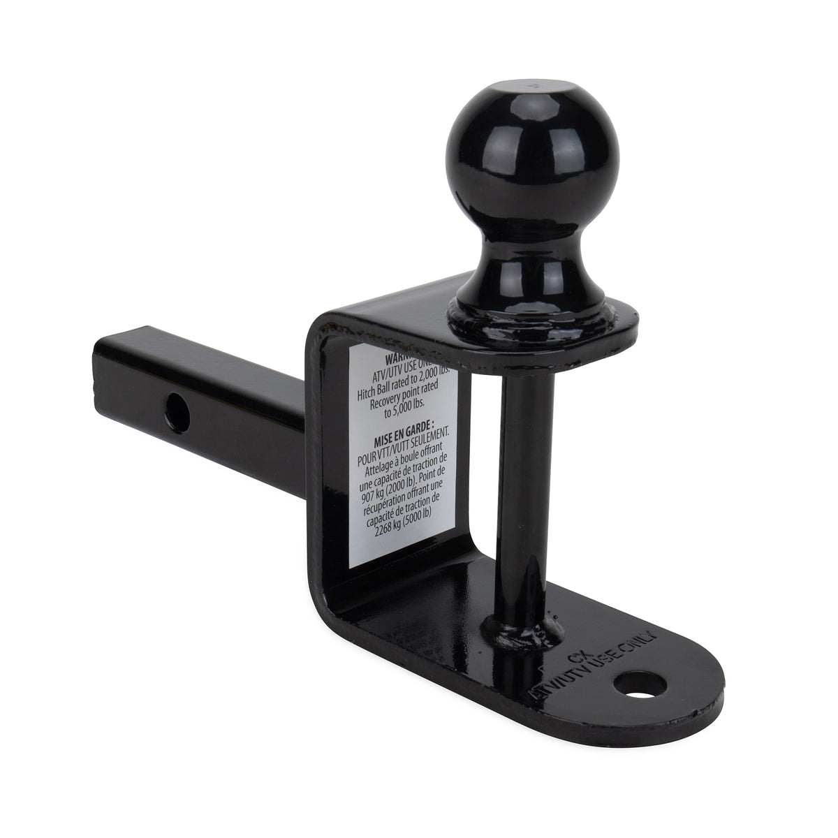 Camco Black Boar 66024 ATV UTV Multi Hitch 2 Inch Ball Mount, 1 1/4 Inch Shank