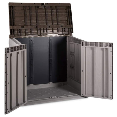 Toomax Stora Way All Weather Outdoor 6' x 3.5' Storage Shed Cabinet, Taupe Gray - VMInnovations