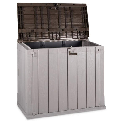Toomax Stora Way All Weather Outdoor 6' x 3.5' Storage Shed Cabinet, Taupe Gray - VMInnovations