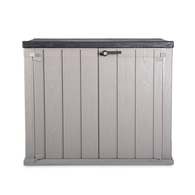Toomax Stora Way All Weather Outdoor 6' x 3.5' Storage Shed Cabinet, Taupe Gray - VMInnovations