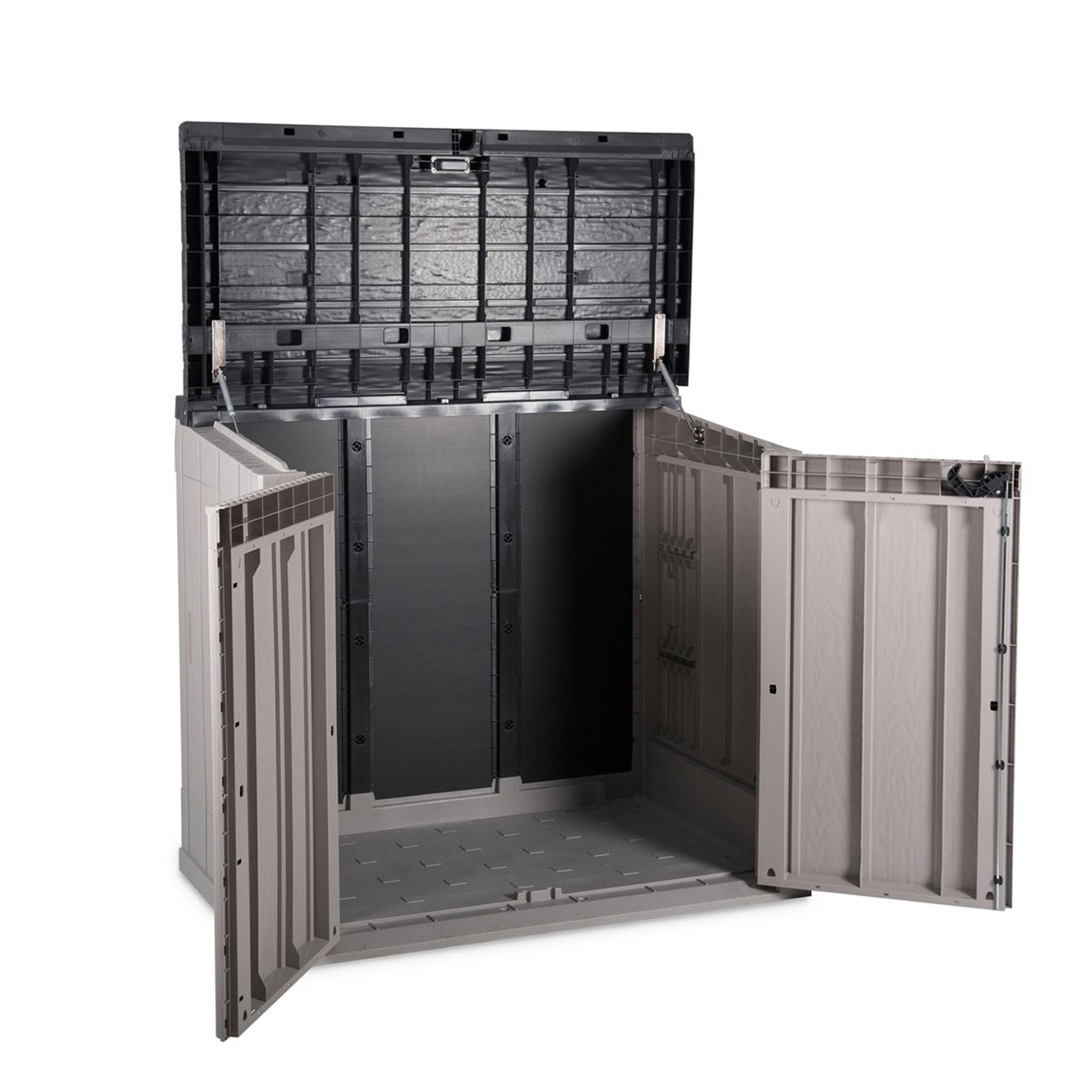 Toomax Stora Way All Weather Outdoor 6' x 3.5' Storage Shed Cabinet, Taupe Gray - VMInnovations