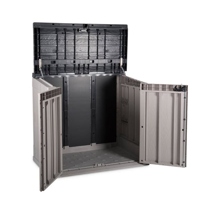 Toomax Stora Way All Weather Outdoor 6' x 3.5' Storage Shed Cabinet, Taupe Gray - VMInnovations